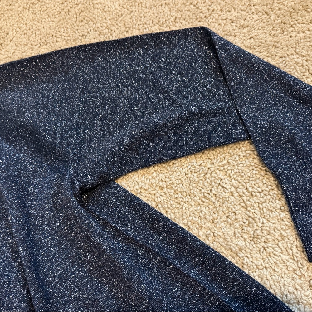 J.Crew Lurex Wrap Sweater Navy Shimmer Wool Blend Size L NWT - Picture 4 of 8